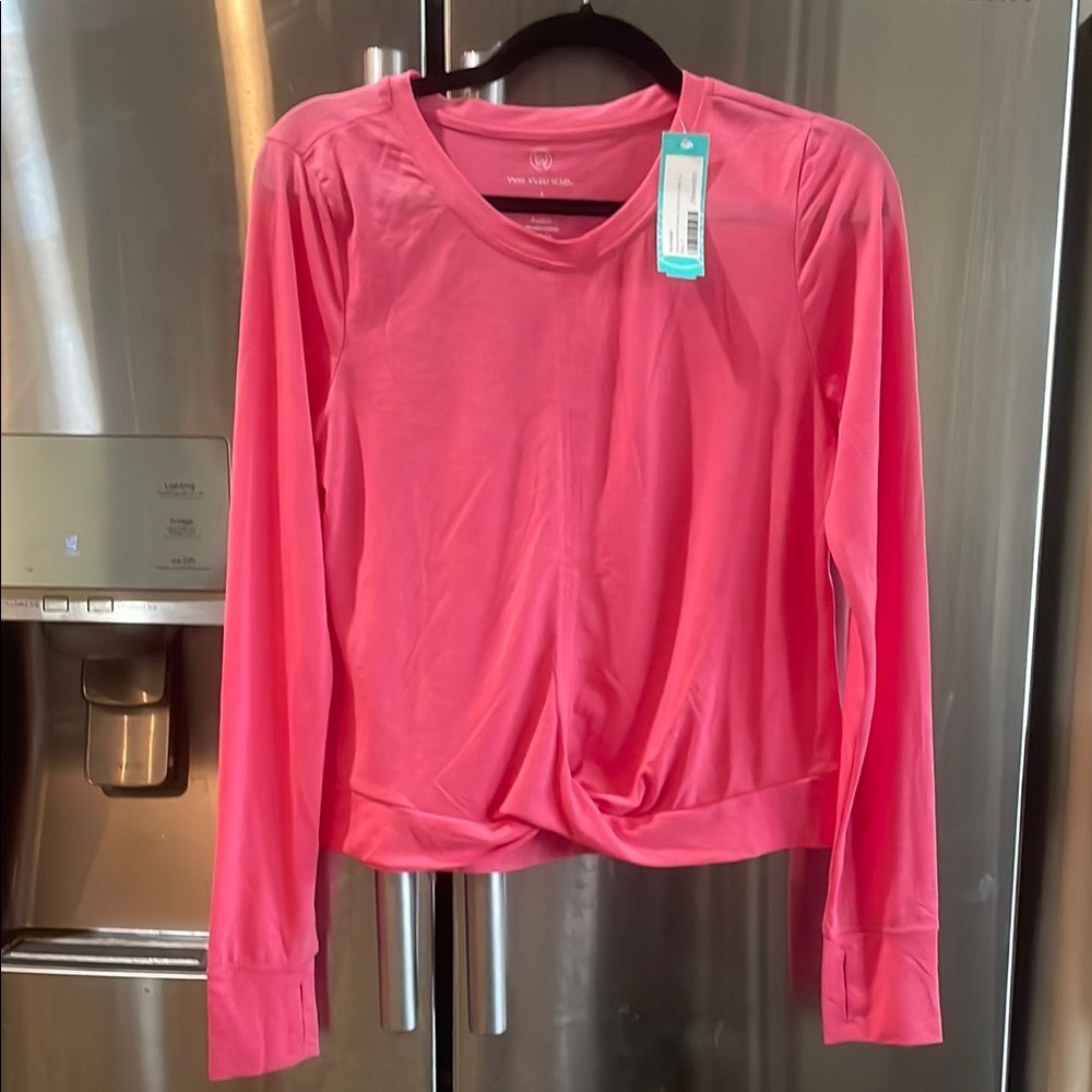 NWT Women's Pink Long Sleeve Top with Thumb Holes